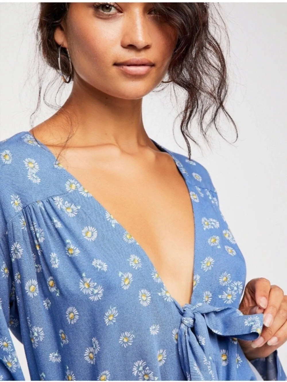 NWT Free People Intimates Forties feel blue daisy bodysuit sz xs